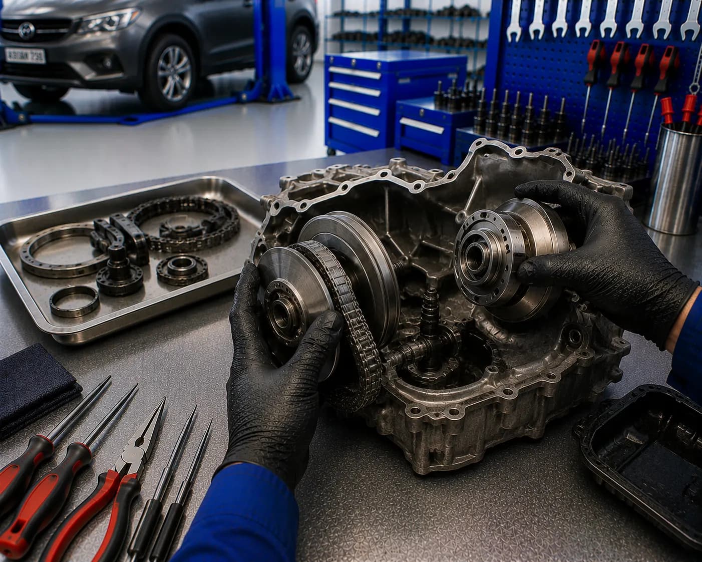 Установка совместимого вариатора CVT после диагностики трансмиссии автомобиля