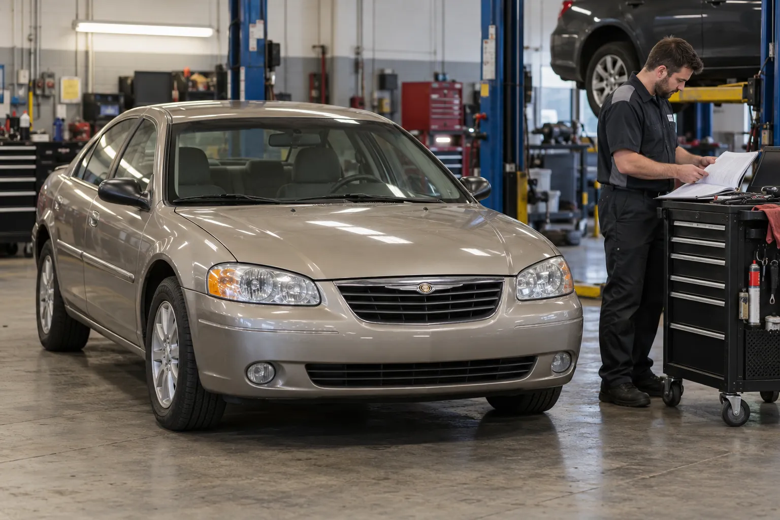 Chrysler Sebring перед проверкой системы охлаждения