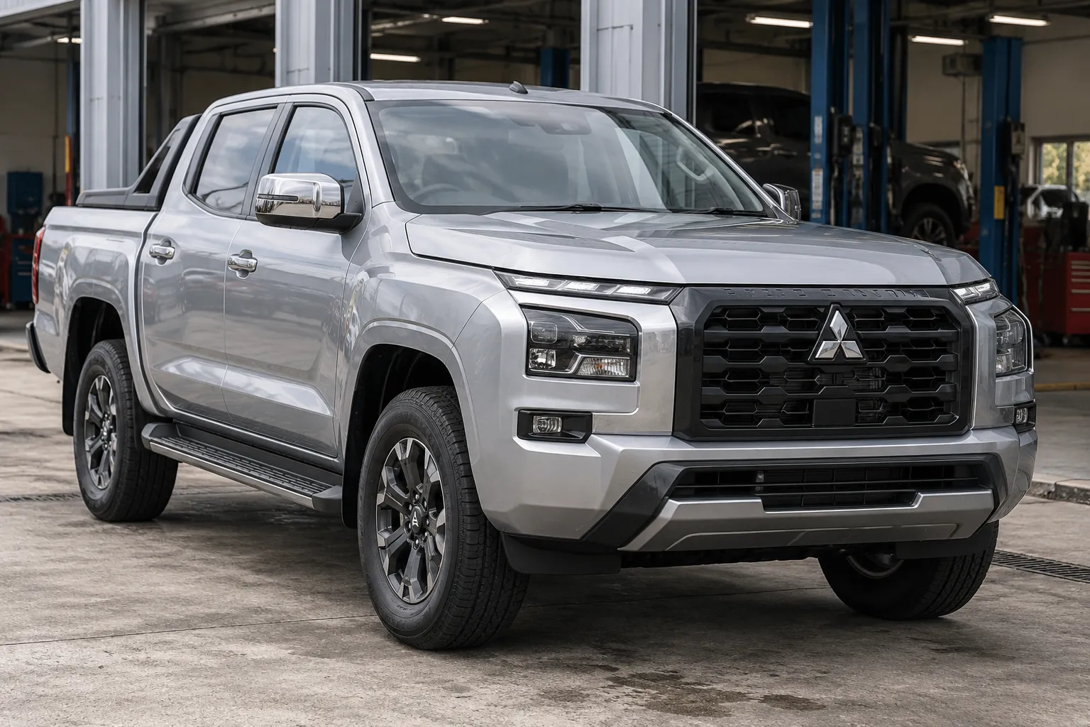 Mitsubishi Triton шестого поколения у мастерской