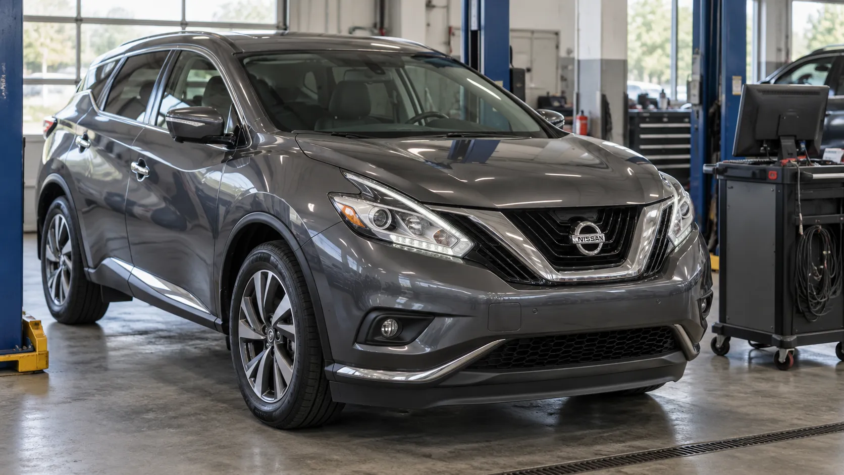 Nissan Murano Z52 рядом с диагностическим постом