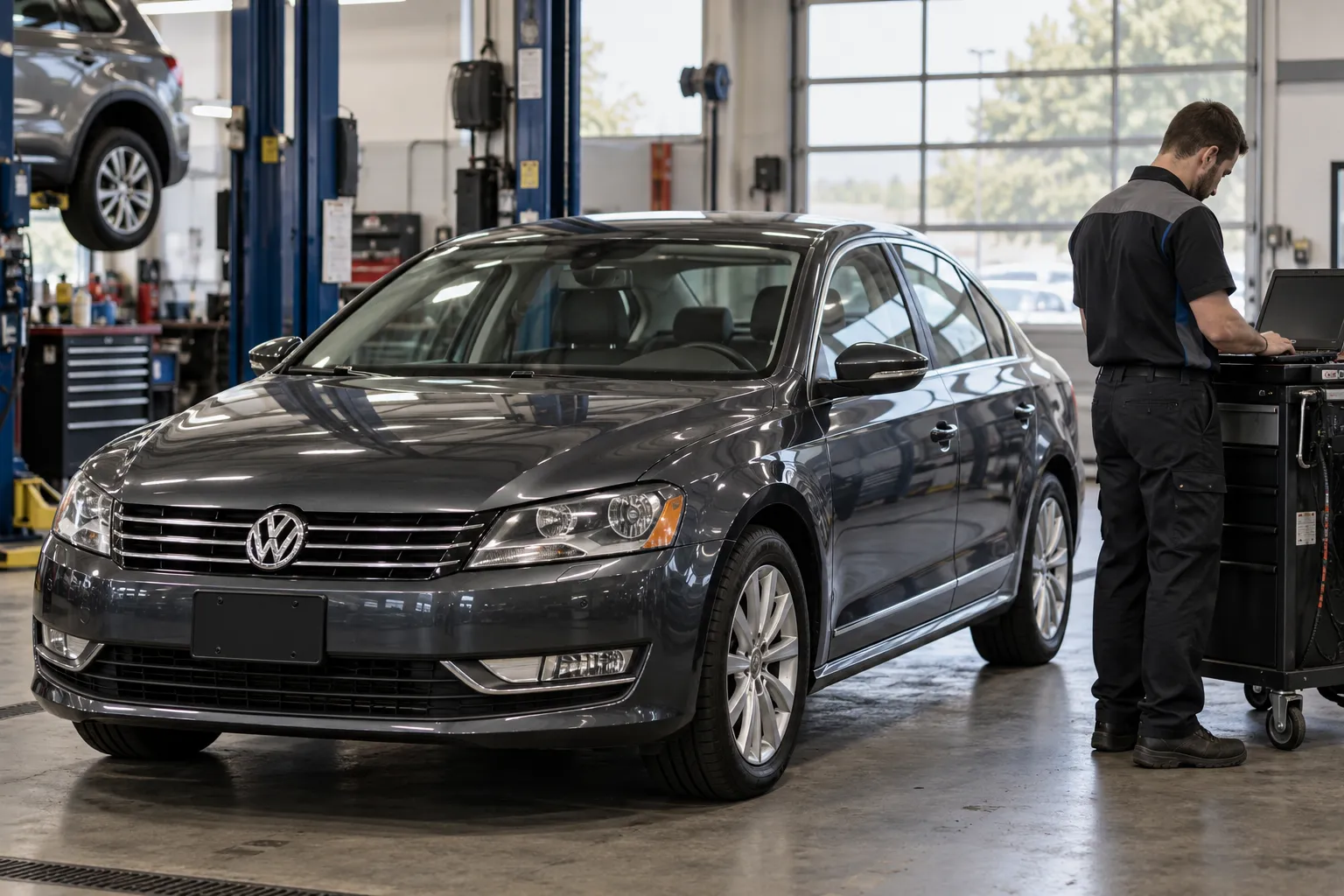 Volkswagen Passat перед диагностикой двигателя
