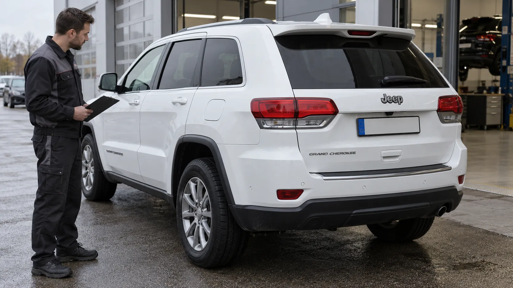 Grand Cherokee WK2 со стороны лючка топливного бака