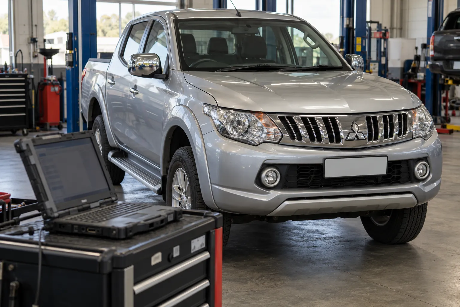 Mitsubishi L200 пятого поколения и диагностический ноутбук