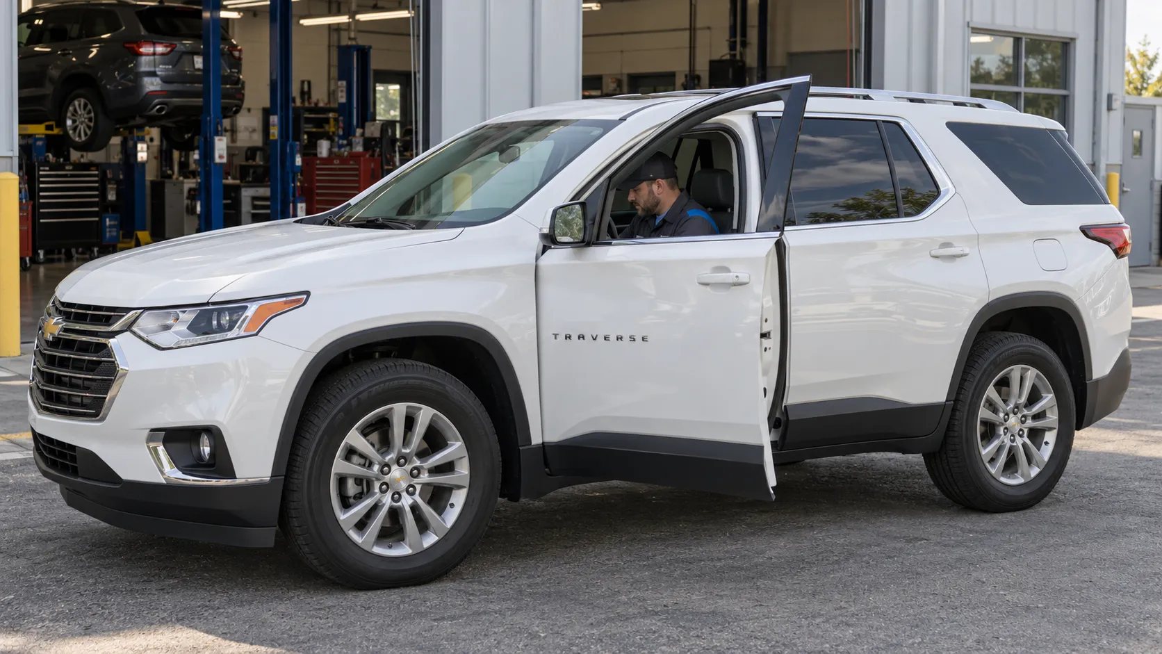 Проверка селектора Chevrolet Traverse в салоне неподвижного автомобиля