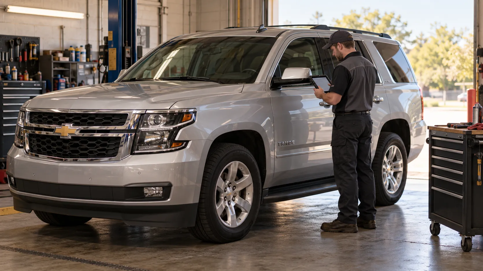 Chevrolet Tahoe четвёртого поколения на проверке параметров автоматической коробки