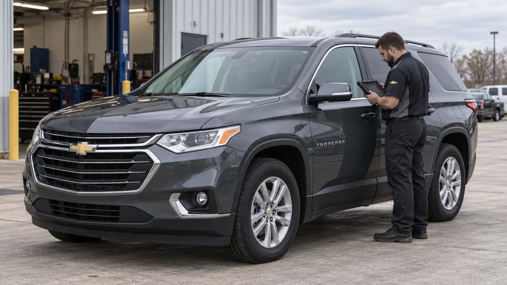 Chevrolet Traverse второго поколения перед проверкой работы автоматической коробки