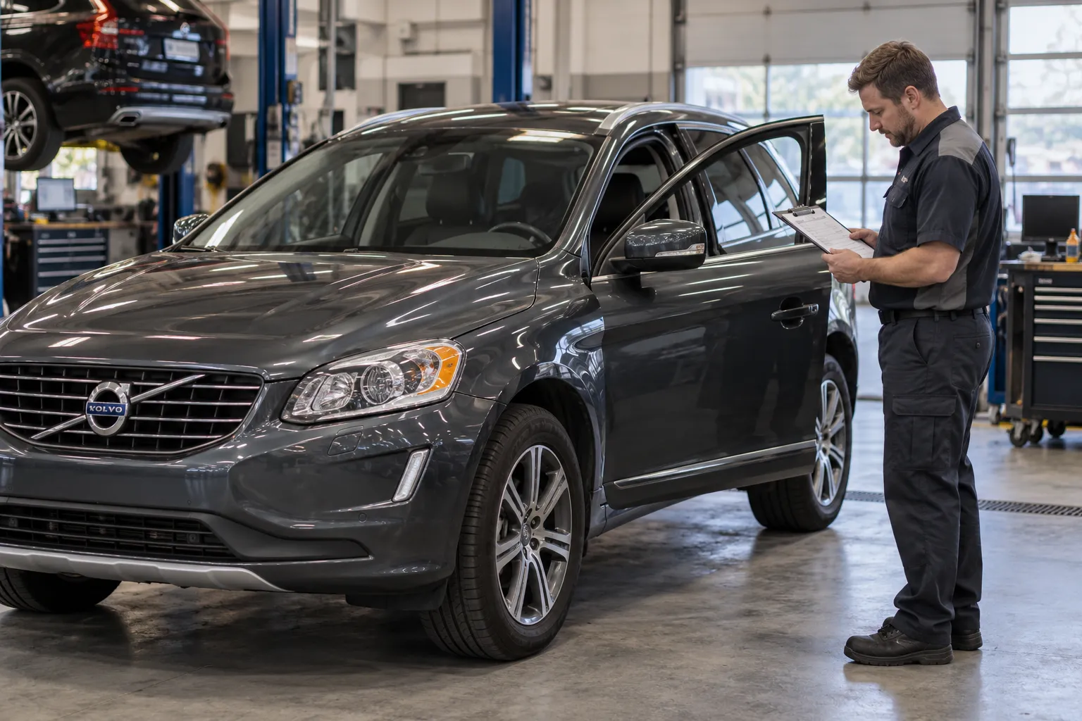 Volvo XC60 перед осмотром элементов ремня безопасности