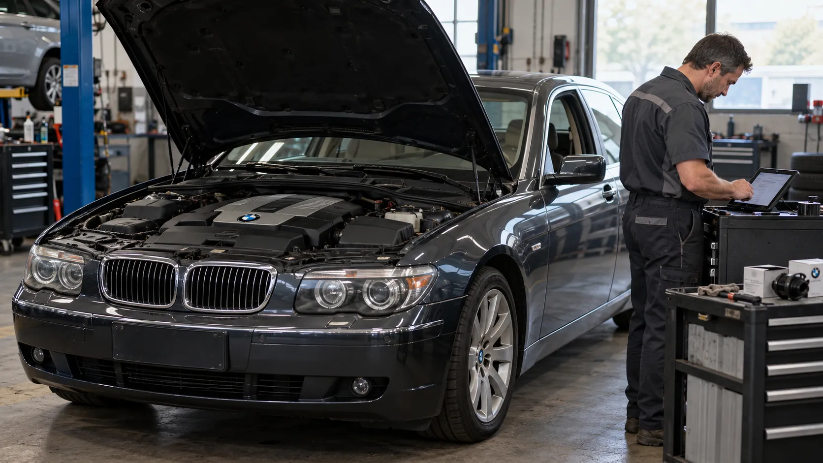 Проверка сведений о деталях двигателя BMW по электронному каталогу