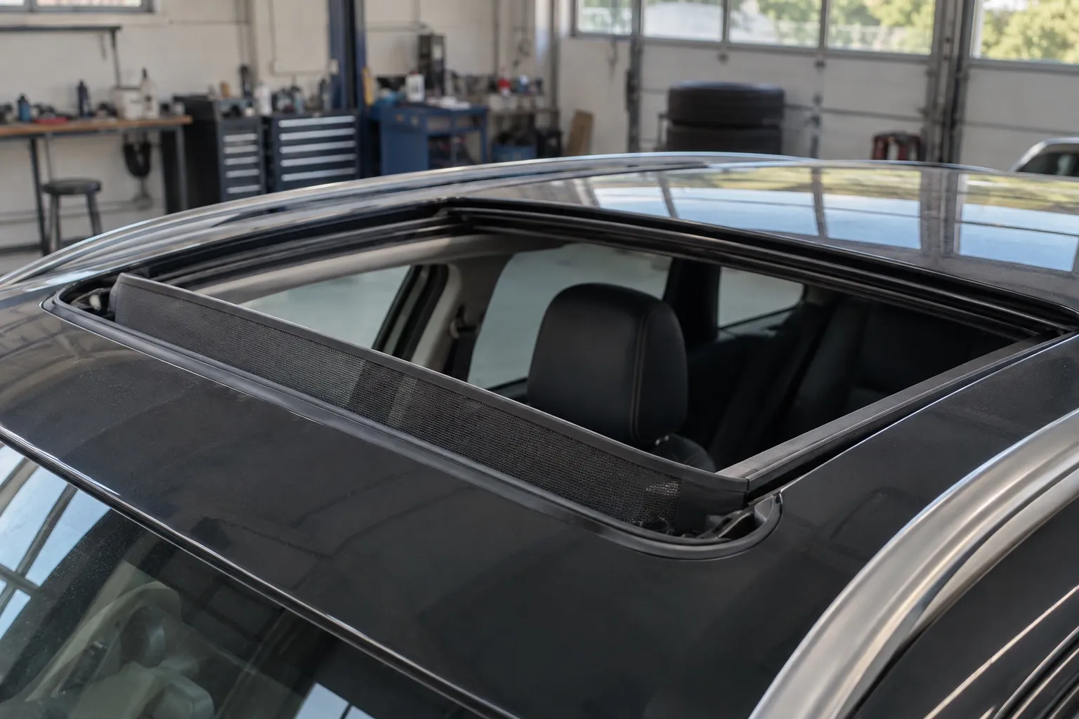 Ветровой дефлектор открытого люка автомобиля